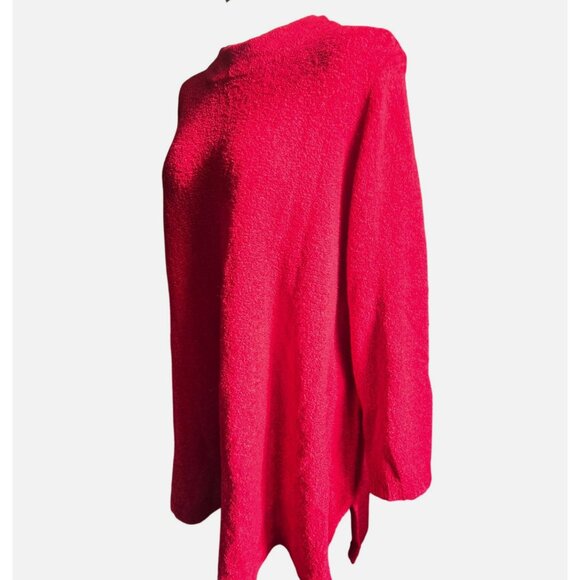 Catherines Red Sweater Bouclé Knit Mockneck Tunic Size 3X 26/28 Plus NWT jj3743 - Picture 3 of 10